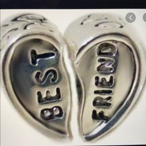 BOTH HALVES of best friend pandora charm
